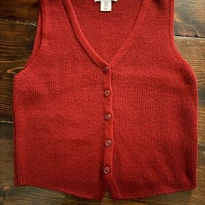 Sincerely Jules Red V-Neck Sweater Vest
